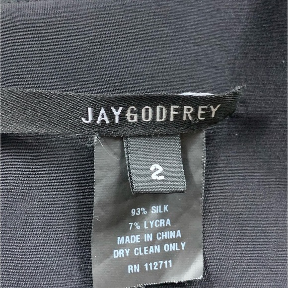 Jay Godfrey Black Purple Silk Sheath Cocktail Dress - Picture 12 of 13